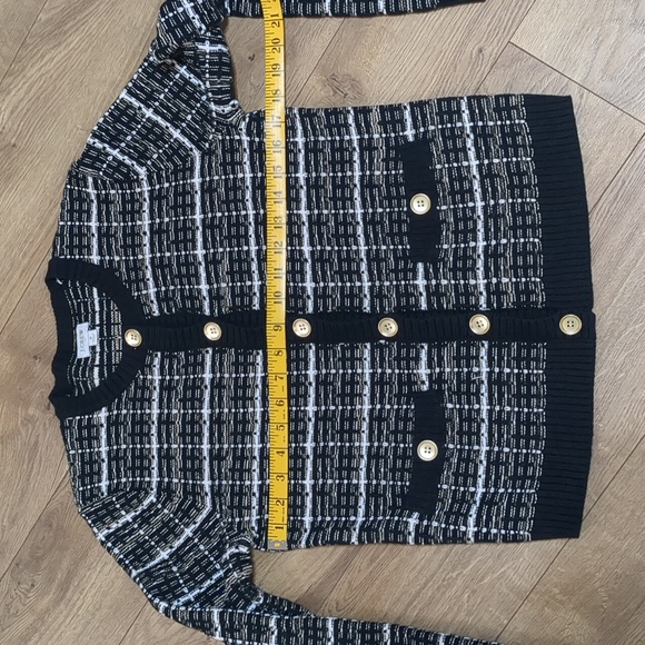 J Crew Factory Tweed Lady Cardigan Black & white Size Small - Picture 4 of 8